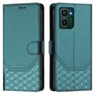 For HMD Pulse Pro / Pulse / Pulse+ Honeycomb Embossing RFID Leather Phone Case(Peacock Green) - 2