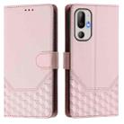 For HTC U24 Pro Honeycomb Embossing RFID Leather Phone Case(Pink) - 2