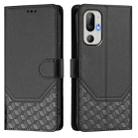 For HTC U24 Pro Honeycomb Embossing RFID Leather Phone Case(Black) - 2