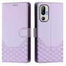 For HTC U24 Pro Honeycomb Embossing RFID Leather Phone Case(Light Purple) - 2