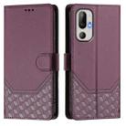 For HTC U24 Pro Honeycomb Embossing RFID Leather Phone Case(Violet) - 2