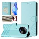 For BLU Bold K50 Honeycomb Embossing RFID Leather Phone Case(Mint Green) - 1