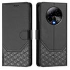 For BLU Bold K50 Honeycomb Embossing RFID Leather Phone Case(Black) - 2