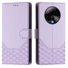 For BLU Bold K50 Honeycomb Embossing RFID Leather Phone Case(Light Purple) - 2