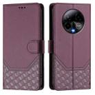 For BLU Bold K50 Honeycomb Embossing RFID Leather Phone Case(Violet) - 2