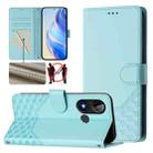 For BLU C9 Honeycomb Embossing RFID Leather Phone Case(Mint Green) - 1