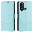 For BLU C9 Honeycomb Embossing RFID Leather Phone Case(Mint Green) - 2