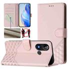 For BLU C9 Honeycomb Embossing RFID Leather Phone Case(Pink) - 1