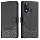 For BLU C9 Honeycomb Embossing RFID Leather Phone Case(Black) - 2