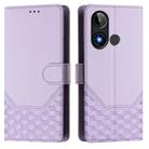 For BLU C9 Honeycomb Embossing RFID Leather Phone Case(Light Purple) - 2