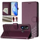 For BLU C9 Honeycomb Embossing RFID Leather Phone Case(Violet) - 1