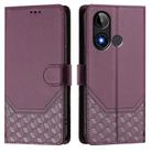 For BLU C9 Honeycomb Embossing RFID Leather Phone Case(Violet) - 2