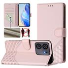 For BLU View 5 Honeycomb Embossing RFID Leather Phone Case(Pink) - 1