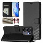 For BLU View 5 Honeycomb Embossing RFID Leather Phone Case(Black) - 1