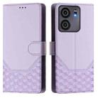 For BLU View 5 Honeycomb Embossing RFID Leather Phone Case(Light Purple) - 2