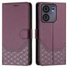 For BLU View 5 Honeycomb Embossing RFID Leather Phone Case(Violet) - 2