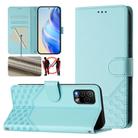 For BLU View 5 Pro Honeycomb Embossing RFID Leather Phone Case(Mint Green) - 1