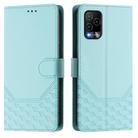 For BLU View 5 Pro Honeycomb Embossing RFID Leather Phone Case(Mint Green) - 2