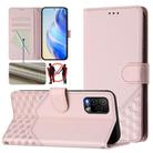 For BLU View 5 Pro Honeycomb Embossing RFID Leather Phone Case(Pink) - 1