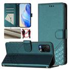 For BLU View 5 Pro Honeycomb Embossing RFID Leather Phone Case(Peacock Green) - 1