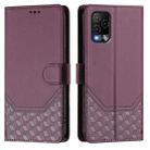 For BLU View 5 Pro Honeycomb Embossing RFID Leather Phone Case(Violet) - 2