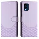 For BLU View Speed Honeycomb Embossing RFID Leather Phone Case(Light Purple) - 2