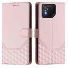 For Asus ROG Phone 8 / 8 Pro Honeycomb Embossing RFID Leather Phone Case(Pink) - 2