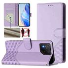 For Asus ROG Phone 8 / 8 Pro Honeycomb Embossing RFID Leather Phone Case(Light Purple) - 1