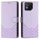 For Asus ROG Phone 8 / 8 Pro Honeycomb Embossing RFID Leather Phone Case(Light Purple) - 2