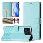 For Asus Zenfone 11 Ultra Honeycomb Embossing RFID Leather Phone Case(Mint Green) - 1