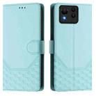 For Asus Zenfone 11 Ultra Honeycomb Embossing RFID Leather Phone Case(Mint Green) - 2