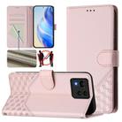 For Asus Zenfone 11 Ultra Honeycomb Embossing RFID Leather Phone Case(Pink) - 1