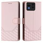 For Asus Zenfone 11 Ultra Honeycomb Embossing RFID Leather Phone Case(Pink) - 2