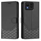 For Asus Zenfone 11 Ultra Honeycomb Embossing RFID Leather Phone Case(Black) - 2