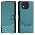 For Asus Zenfone 11 Ultra Honeycomb Embossing RFID Leather Phone Case(Peacock Green) - 2