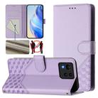 For Asus Zenfone 11 Ultra Honeycomb Embossing RFID Leather Phone Case(Light Purple) - 1