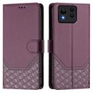 For Asus Zenfone 11 Ultra Honeycomb Embossing RFID Leather Phone Case(Violet) - 2