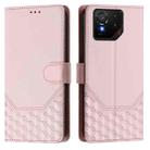 For Asus ROG Phone 9 / 9 Pro Honeycomb Embossing RFID Leather Phone Case(Pink) - 2