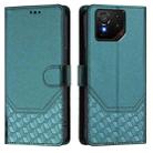 For Asus ROG Phone 9 / 9 Pro Honeycomb Embossing RFID Leather Phone Case(Peacock Green) - 2