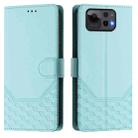 For Asus Zenfone 12 Ultra Honeycomb Embossing RFID Leather Phone Case(Mint Green) - 2