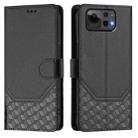 For Asus Zenfone 12 Ultra Honeycomb Embossing RFID Leather Phone Case(Black) - 2
