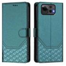 For Asus Zenfone 12 Ultra Honeycomb Embossing RFID Leather Phone Case(Peacock Green) - 2