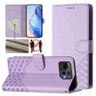 For Asus Zenfone 12 Ultra Honeycomb Embossing RFID Leather Phone Case(Light Purple) - 1