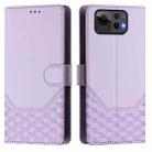 For Asus Zenfone 12 Ultra Honeycomb Embossing RFID Leather Phone Case(Light Purple) - 2
