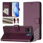 For Asus Zenfone 12 Ultra Honeycomb Embossing RFID Leather Phone Case(Violet) - 1