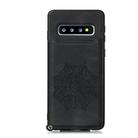 For Samsung Galaxy S10 Mandala Embossed PU + TPU Case with Holder & Card Slots & Photo Frame & Strap(Black) - 2