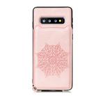 For Samsung Galaxy S10 Plus Mandala Embossed PU + TPU Case with Holder & Card Slots & Photo Frame & Strap(Rose Gold) - 1