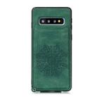 For Samsung Galaxy S10 Plus Mandala Embossed PU + TPU Case with Holder & Card Slots & Photo Frame & Strap(Green) - 2