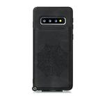 For Samsung Galaxy S10e Mandala Embossed PU + TPU Case with Holder & Card Slots & Photo Frame & Strap(Black) - 2