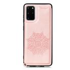 For Samsung Galaxy S20 Mandala Embossed PU + TPU Case with Holder & Card Slots & Photo Frame & Strap(Rose Gold) - 2